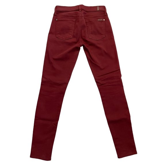 7 for All Mankind burgundy skinny jeans size 26 - Picture 2 of 5